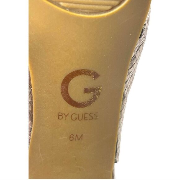 Guess Metallic Gold Faux Snakeskin Platform Stiletto Heels Size 6 - Picture 7 of 10